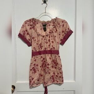 Hillard & Hanson Babydoll Y2k Fairy Core Whimsy Floral Top Size M TRENDING